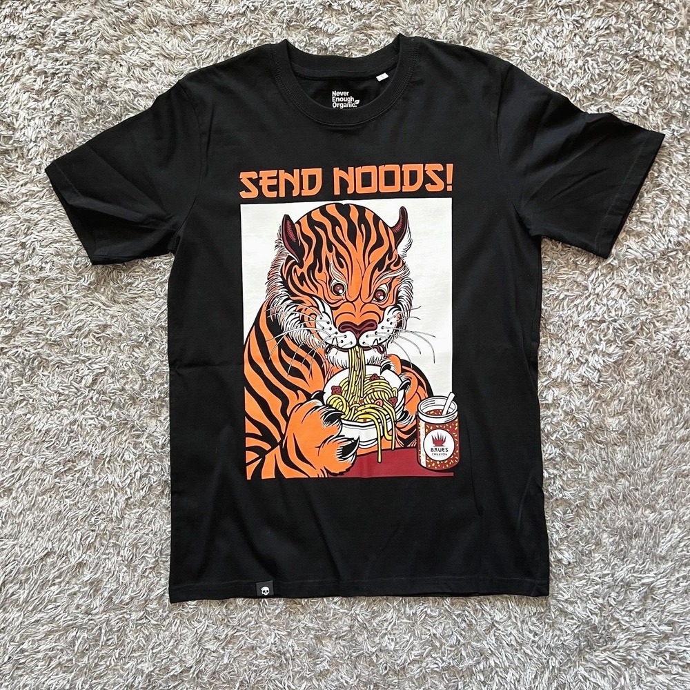Baues Send Noods T-Shirt Never Enough Organic Size XS design by Tomas Zach‎
